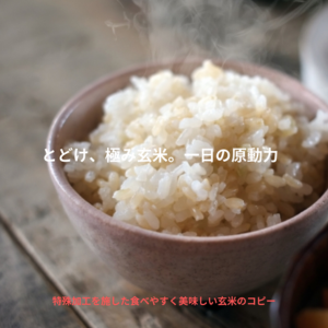とどけ、極み玄米。一日の原動力